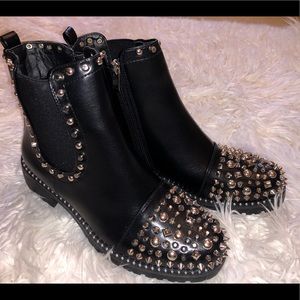 Black Studded Booties